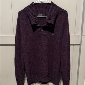 Cashmere Men's Turtleneck Sweater with Button Collar
